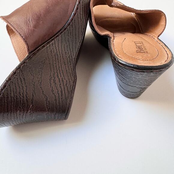 Born Hand Crafted Footwear Partial Leather Mini Wedges Women's 8M - Picture 9 of 10